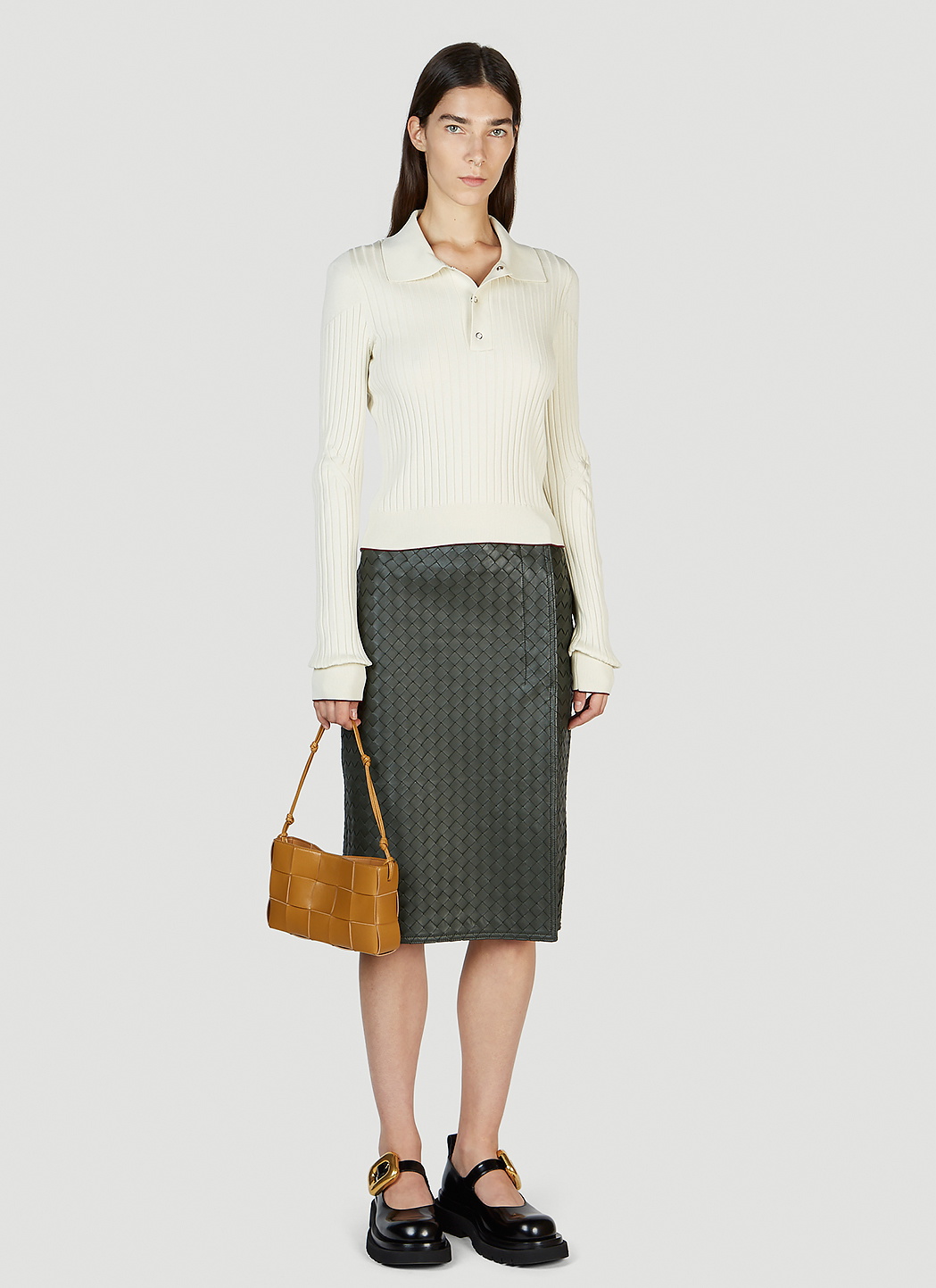 Bottega Veneta Ribbed Polo Sweater Bottega Veneta