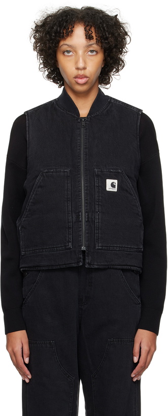 Photo: Carhartt Work In Progress Black Ace Denim Vest