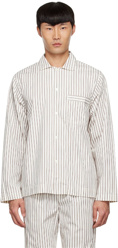 Photo: Tekla Off-White & Brown Organic Cotton Pyjama Shirt