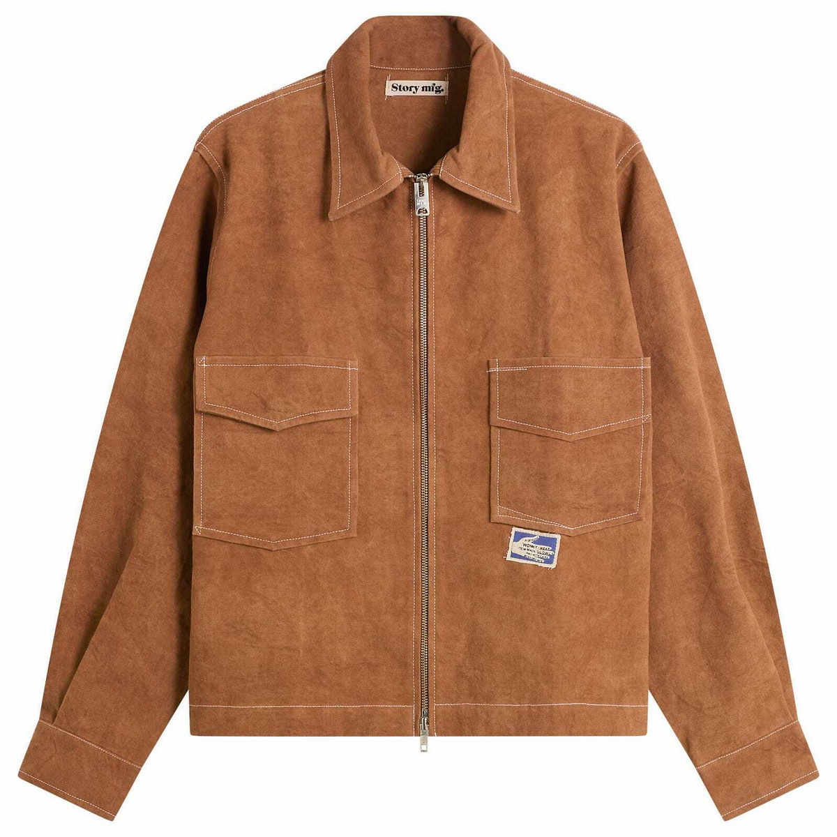 Story mfg. Men's Station Jacket in Brown Wonky-Wear Story Mfg.