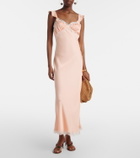 Faithfull Sella lace-trimmed satin maxi dress