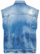 DSQUARED2 - Painted & Distressed Cotton Denim Vest