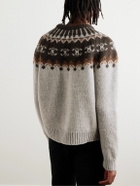 CELINE - Fair Isle Wool Sweater - Gray