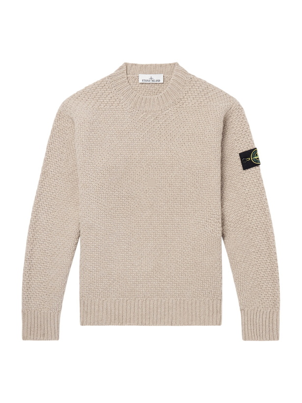 Photo: Stone Island - Basket-Stitch Wool-Blend Sweater - Brown