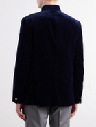 Favourbrook - Nehru Cotton-Velvet Blazer - Blue