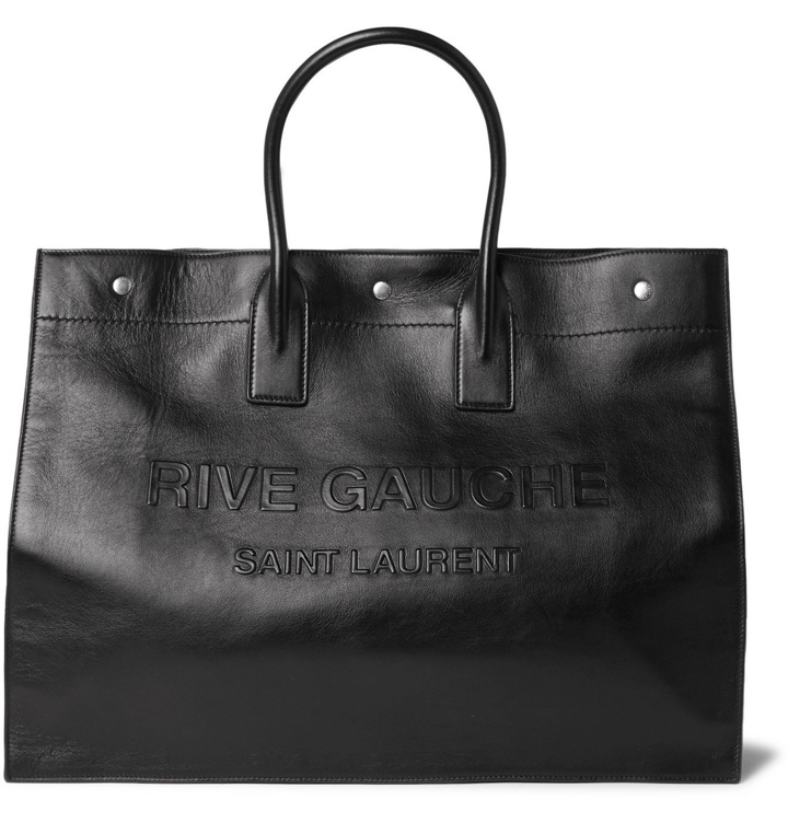 Photo: SAINT LAURENT - Noe Logo-Embossed Leather Tote Bag - Black