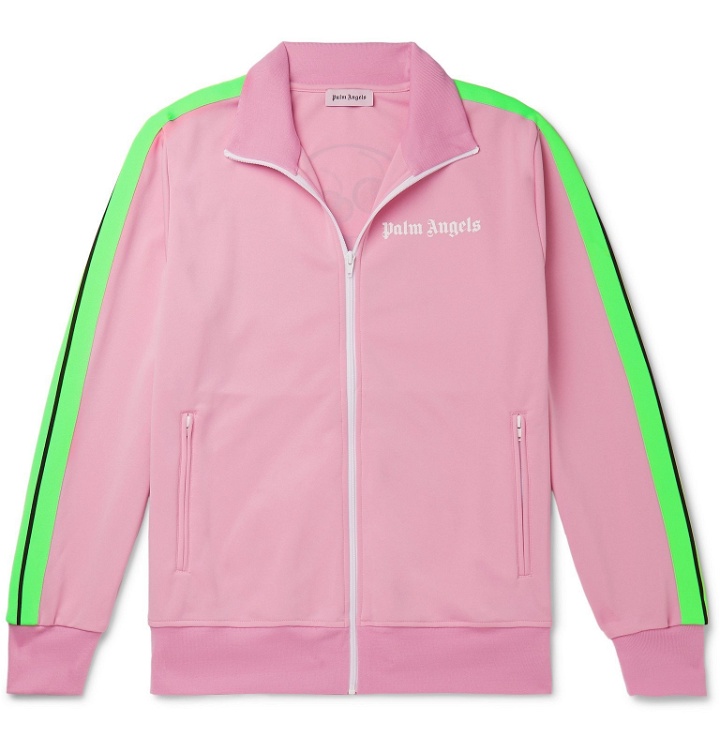 Photo: Palm Angels - ICECREAM Striped Printed Tech-Jersey Track Jacket - Pink