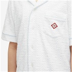 Casablanca Men's Monogram Towelling Short Sleeve Shirt in White