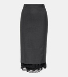 Balenciaga Lingerie pinstripe wool midi skirt