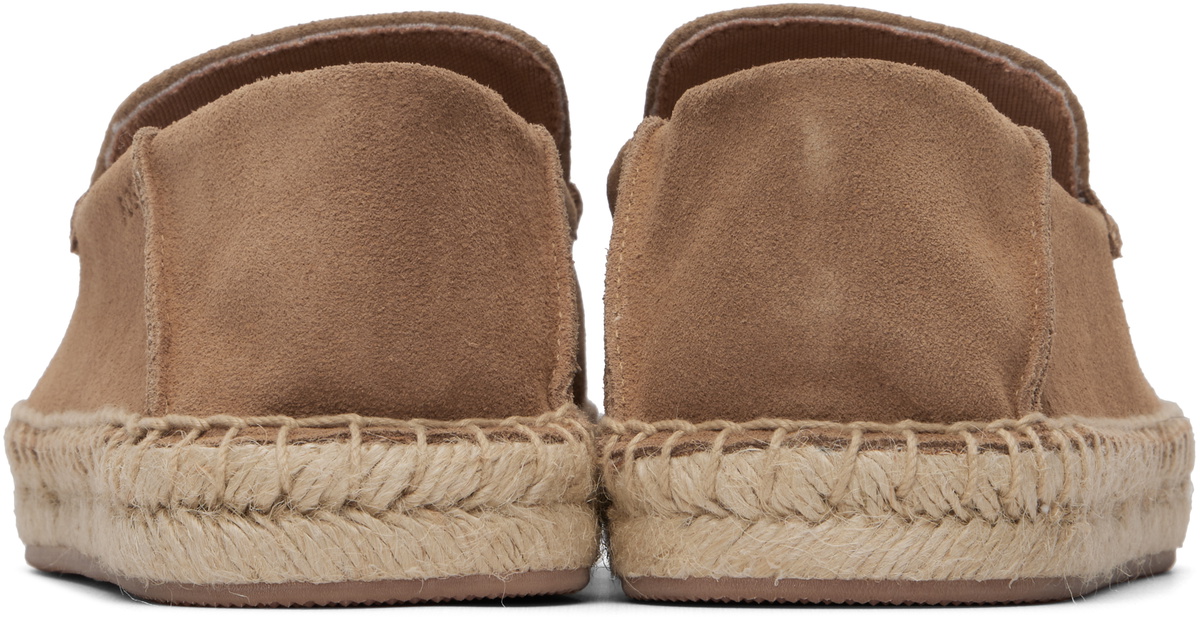 BOSS Beige Jute Midsole Suede Espadrilles