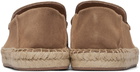 BOSS Beige Jute Midsole Suede Espadrilles