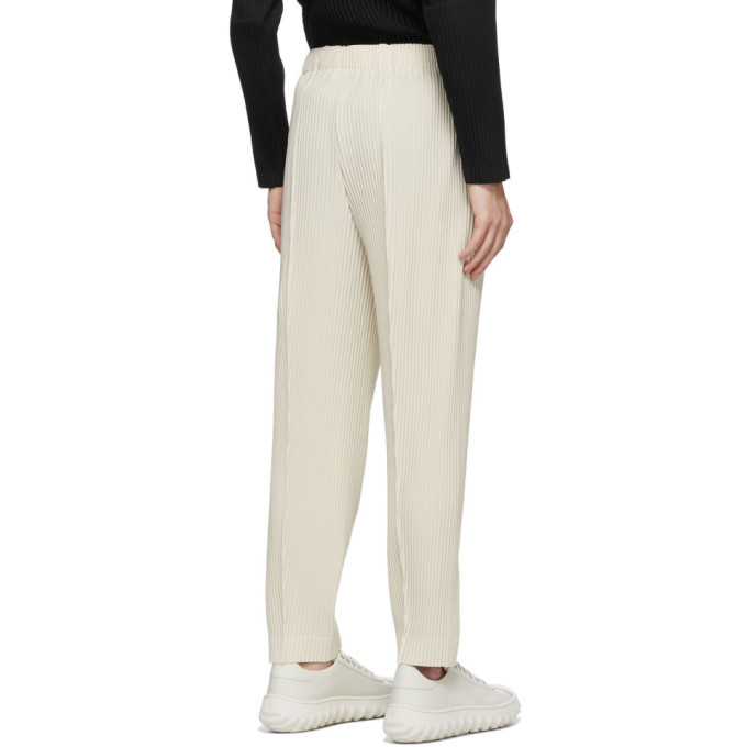 Homme Plisse Issey Miyake Beige Pleats Bottoms 2 Creased Trousers