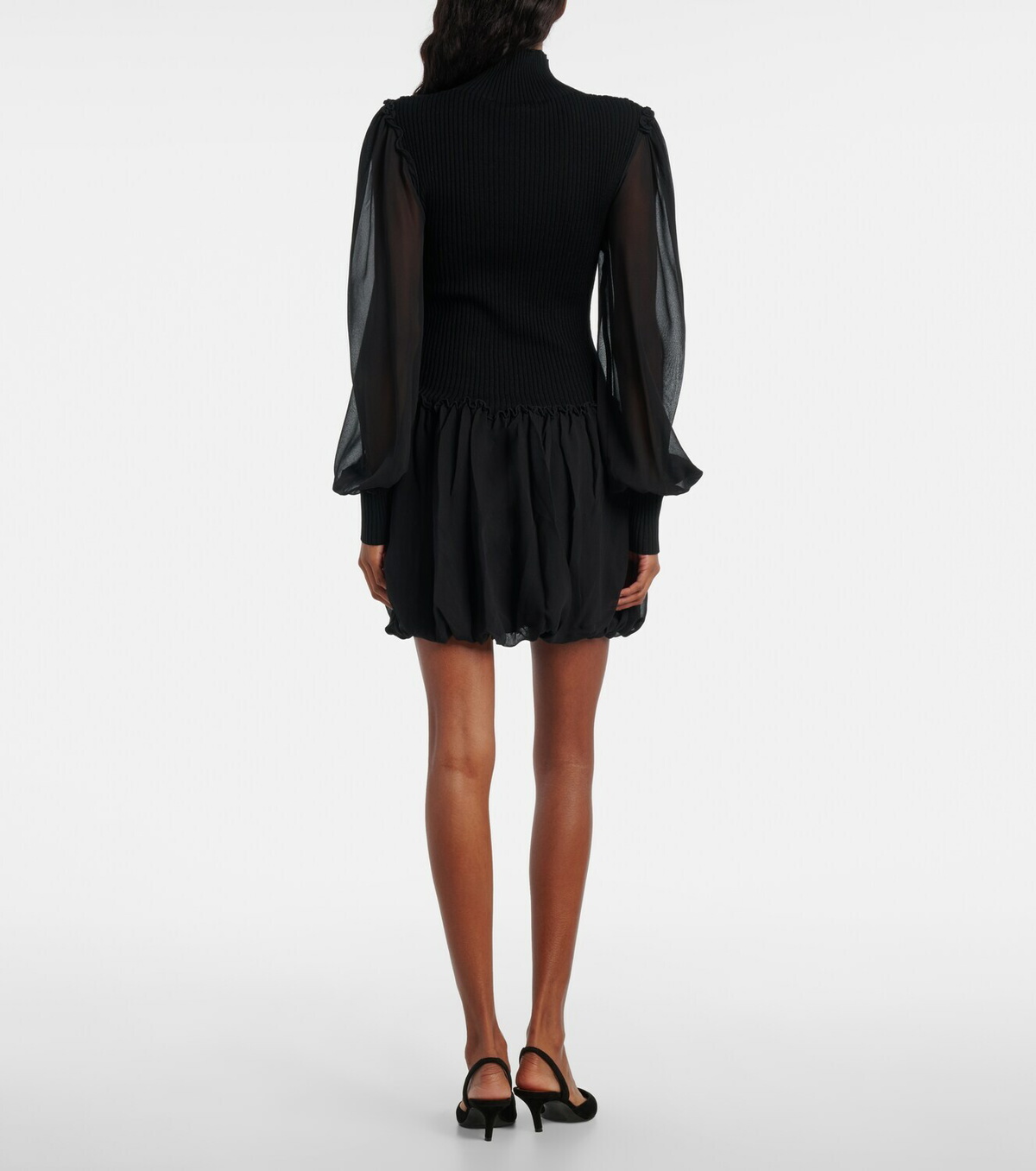 Frame Ribbed-knit wool and silk minidress