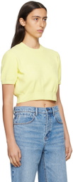 Alexander Wang Yellow Cropped T-Shirt