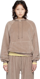 Baserange Taupe Rim Raglan Hoodie