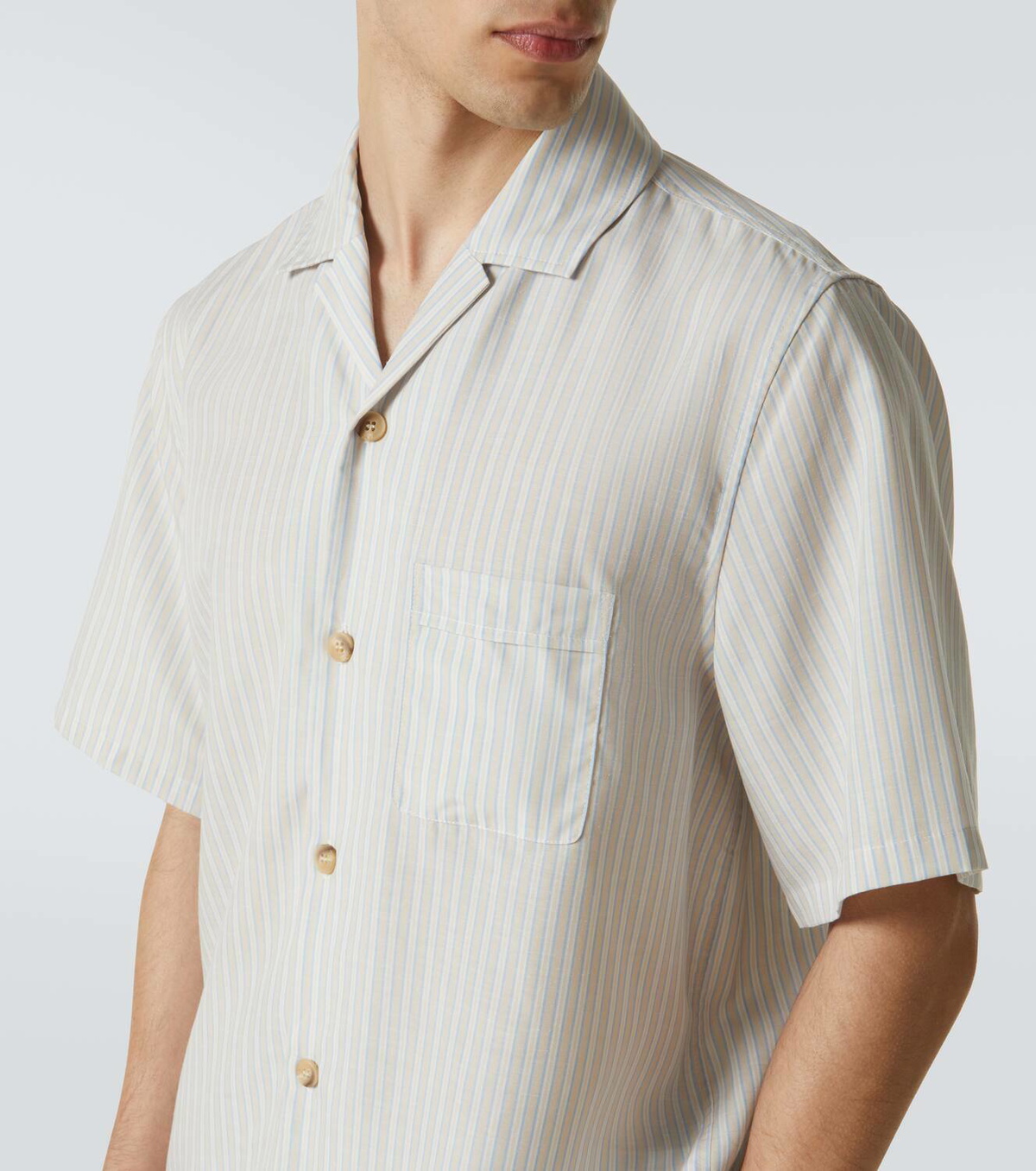 King & Tuckfield Striped bowling shirt