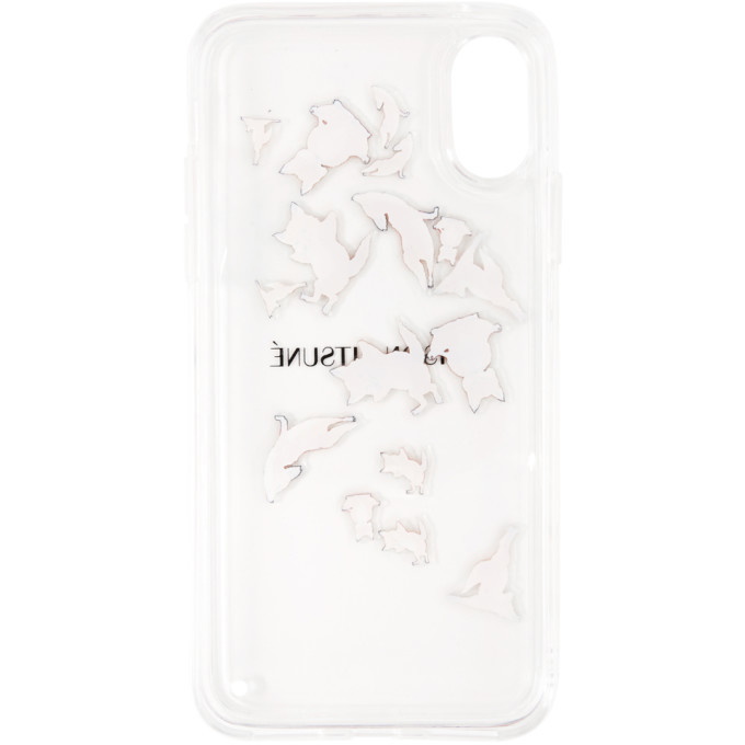 Maison Kitsune Transparent Aqua Yoga Fox iPhone X Case