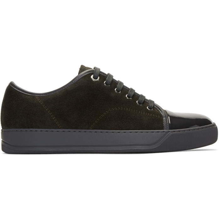Photo: Lanvin Brown and Grey Suede Cap Toe Sneakers