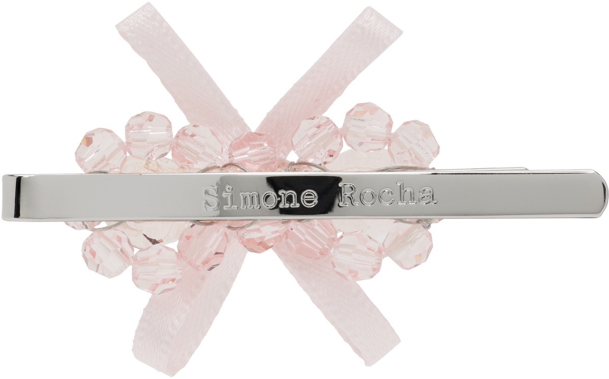 Simone Rocha Pink Petite Bow Mini Flower Hair Clip Simone Rocha