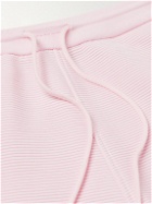 Thom Browne - Tapered Striped Ribbed Cotton-Jersey Sweatpants - Pink