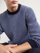 Lardini - Striped Wool and Cashmere-Blend Sweater - Blue