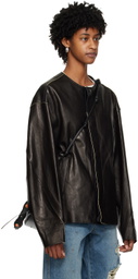 ADER error Black Rio Leather Jacket