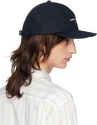 Comme des Garçons Homme Navy Embroidered-Logo Cap