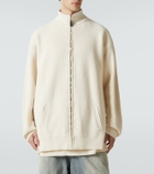 Balenciaga Logo cotton-blend zip-up cardigan