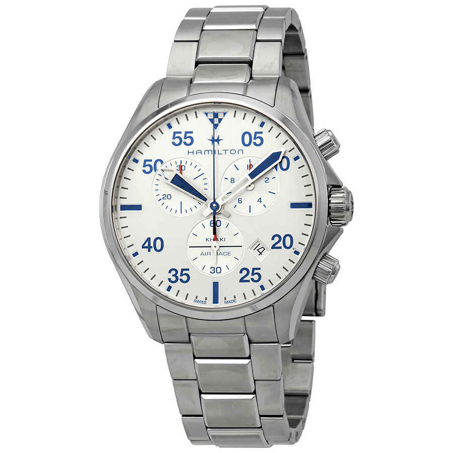 Hamilton Khaki Pilot Chronograph Silver Dial Mens Watch H76712151