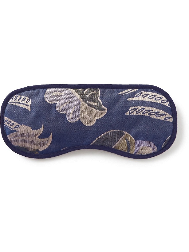 Photo: Turnbull & Asser - Cashmere-Lined Cotton-Jacquard Eye Mask and Pouch Set