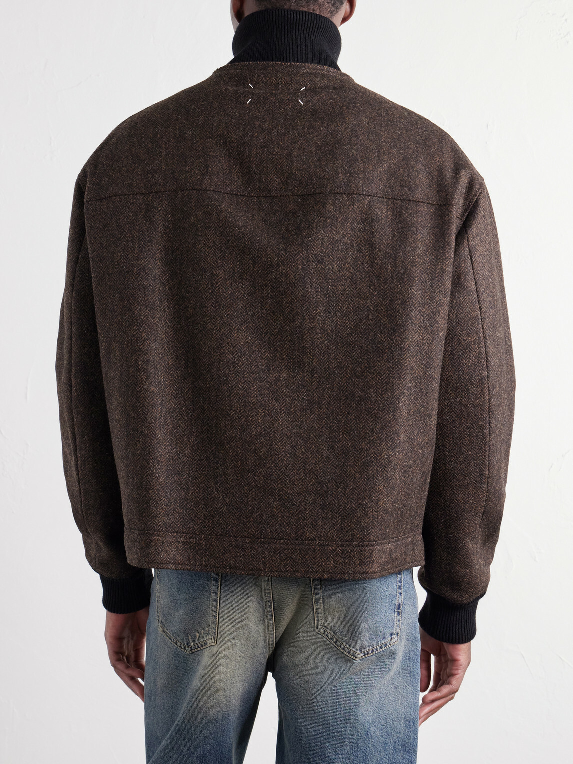 Maison Margiela - Wool Herringbone Bomber Jacket - Brown
