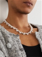 Hatton Labs - Silver, Pearl and Cubic Zirconia Necklace