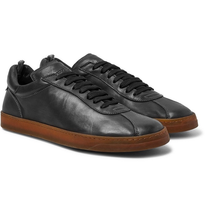 Photo: Officine Creative - Karma Washed-Leather Sneakers - Men - Black