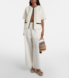 Valentino Garavani Rockstud Torchon leather espadrille wedges