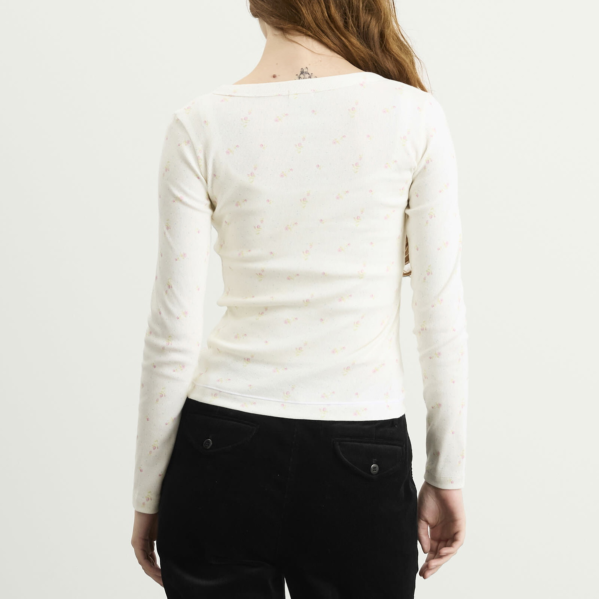 Fruity Booty Women's Ditsy Floral Cardigan in White