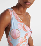 Adriana Degreas Seashell one-shoulder swimsuit