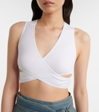 Alaïa Ribbed-knit jersey crop top