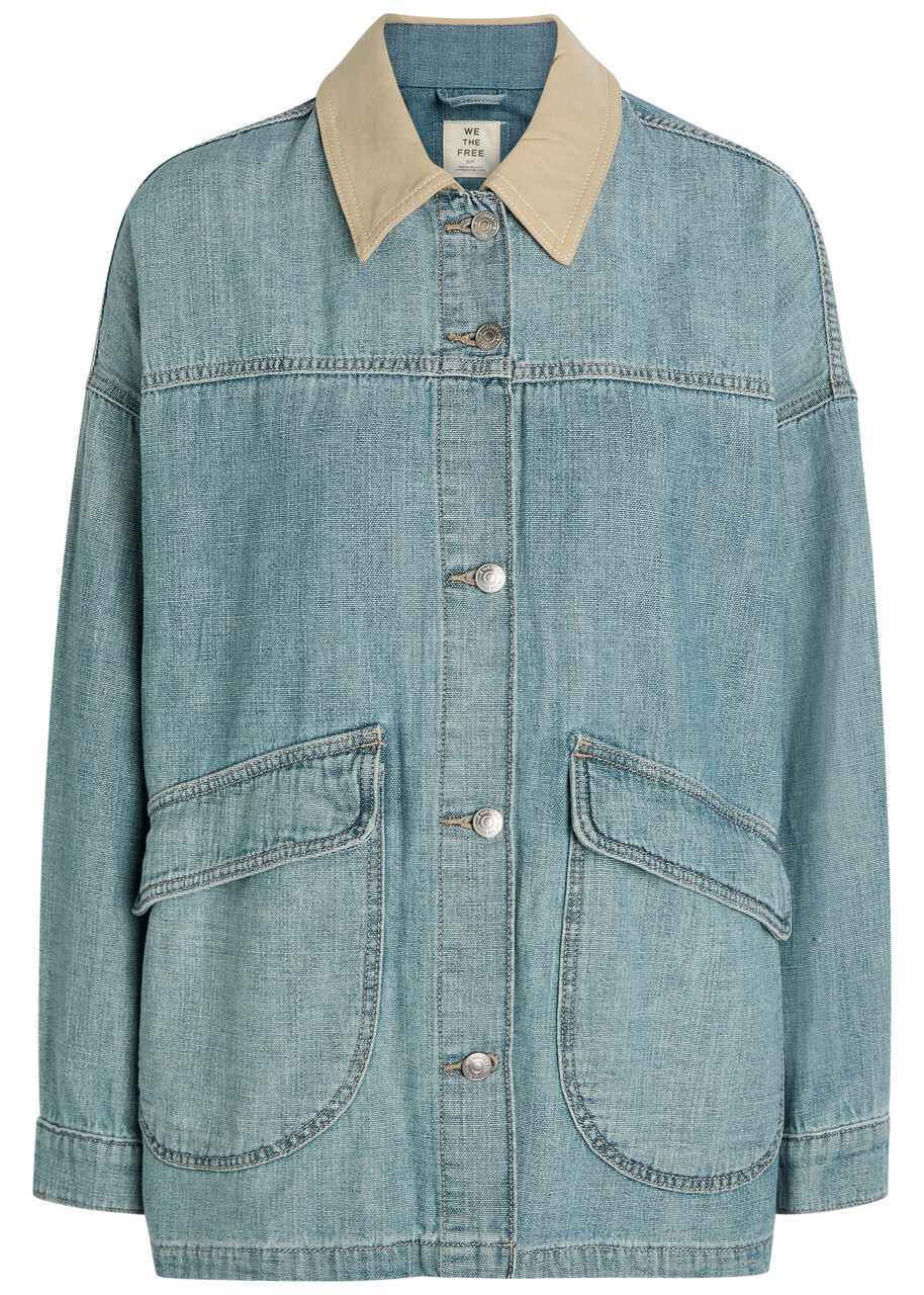 Free People Lemon Denim Jacket Blue