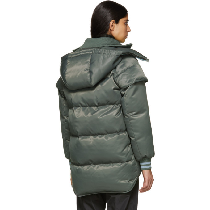 Off-White Grey Down Technic Maxi Puffer Jacket Off-White