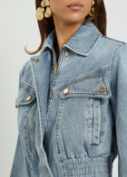 Zimmermann Quilted Denim Bomber Jacket Light Blue