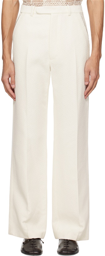 Photo: Casablanca White Straight-Leg Trousers
