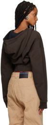 Mugler Brown Corseted Hoodie