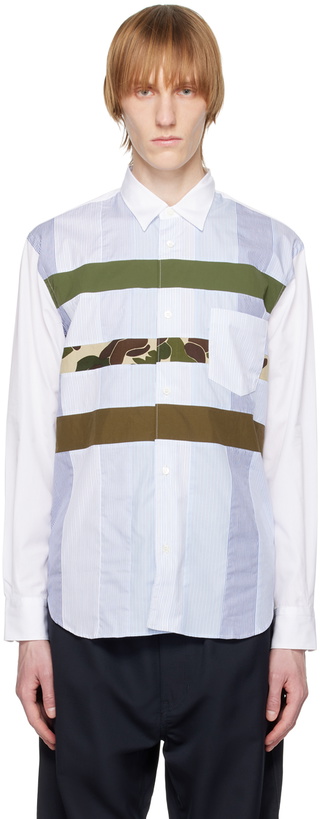 Photo: Comme des Garçons Homme White Paneled Shirt