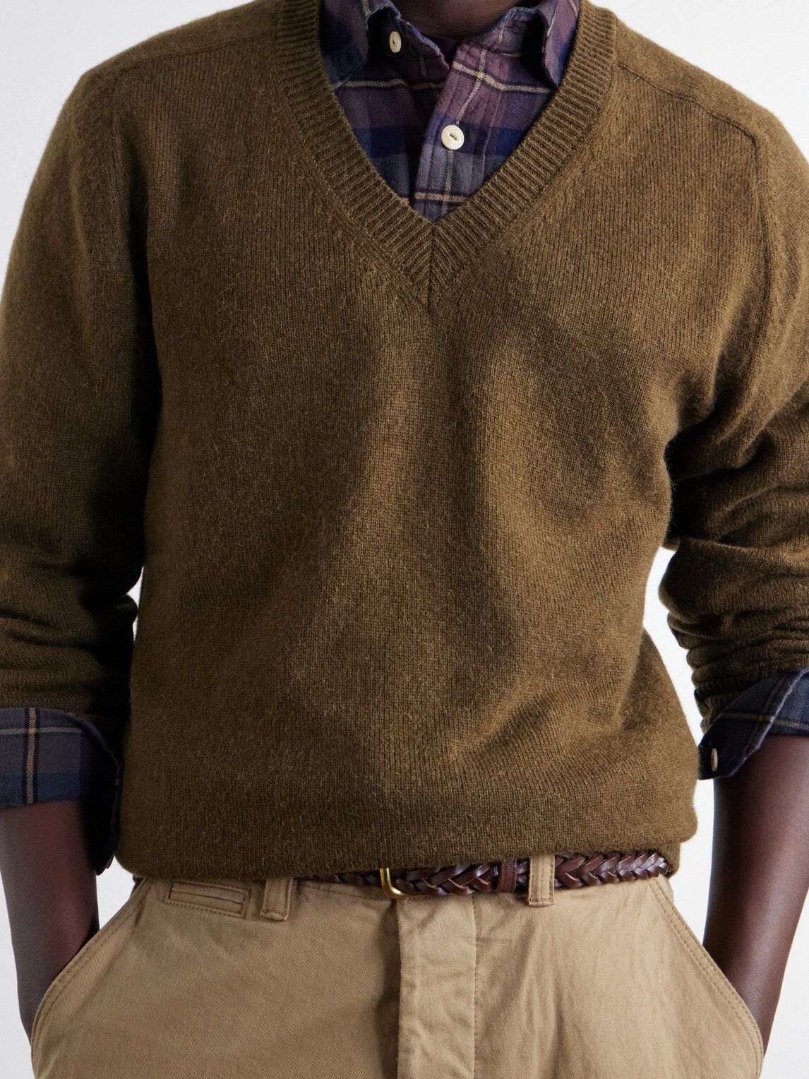 Drake's - Wool and Alpaca-Blend Sweater - Green