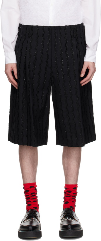 Photo: Comme des Garçons Homme Plus Black Viera Mall Embroidery Shorts