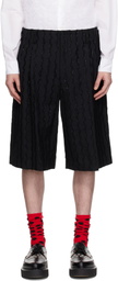 Comme des Garçons Homme Plus Black Viera Mall Embroidery Shorts