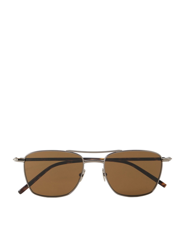 Photo: SAINT LAURENT - Squared-Frame Metal Sunglasses
