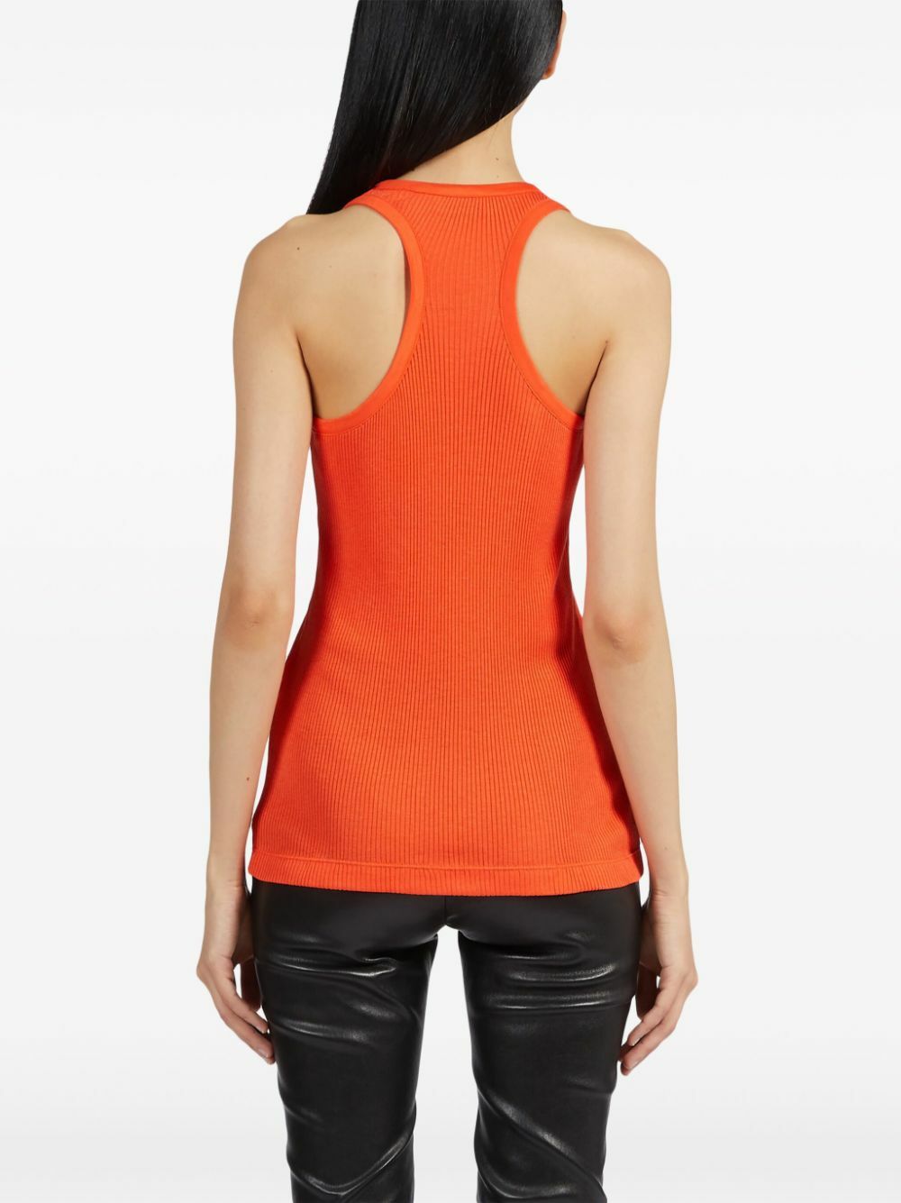 Ferragamo Orange Ribbed Tank Top Salvatore Ferragamo
