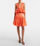 Alaïa Gathered cotton and linen miniskirt