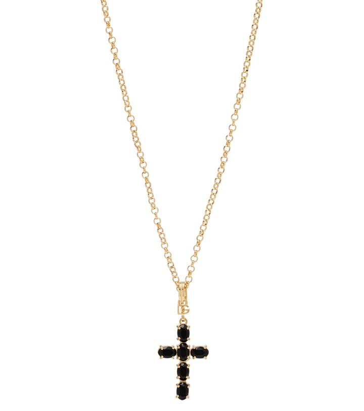 Photo: Dolce&Gabbana Cross embellished chain necklace